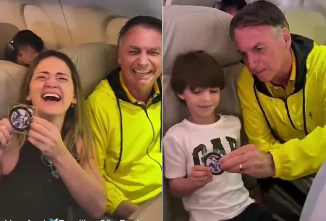 O AMADO DO BRASIL - Passageiros em avião fazem fila para tirar foto com Bolsonaro